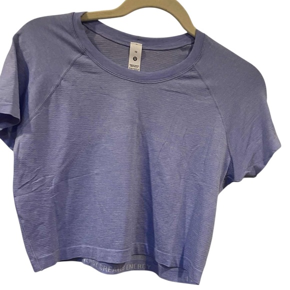 lululemon athletica Tops - NWT Lululemon swiftly tech cropped short sleeve SERENE BLUE Size 12